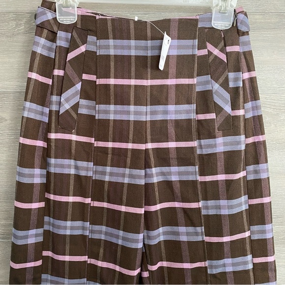 Free People Acadia Plaid Trouser Pant NWT - Picture 2 of 8
